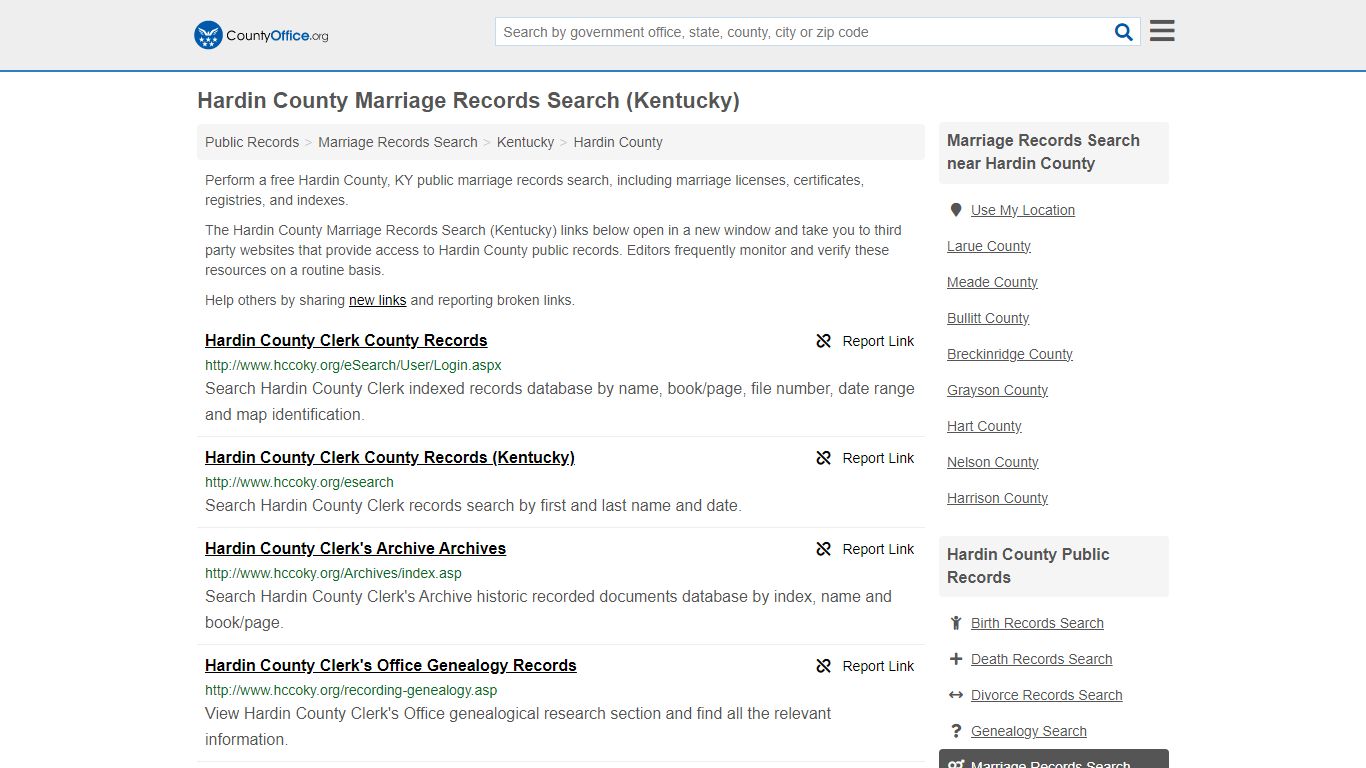 Marriage Records Search - Hardin County, KY (Marriage Licenses ...
