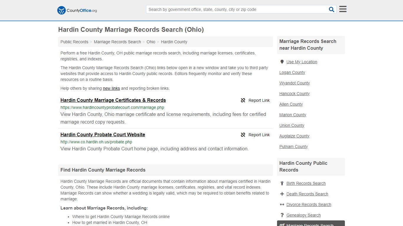 Marriage Records Search - Hardin County, OH (Marriage Licenses ...