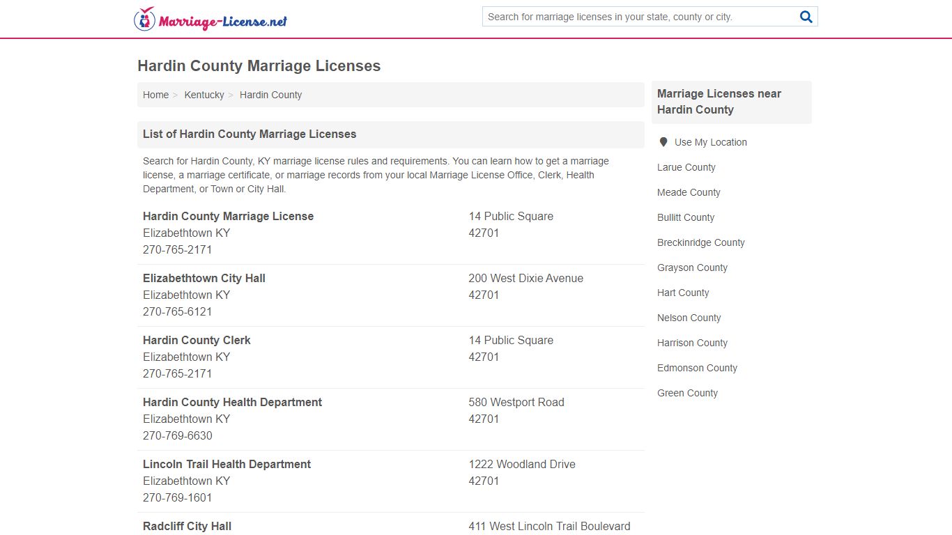 Hardin County Marriage Licenses