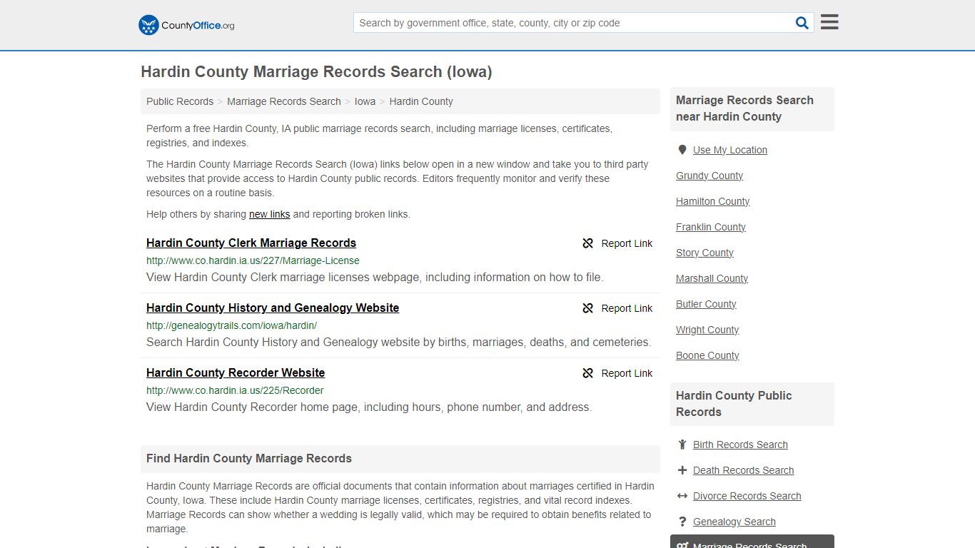 Marriage Records Search - Hardin County, IA (Marriage Licenses ...